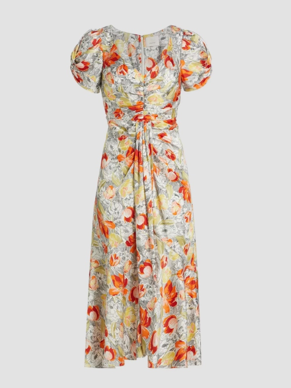 Cinq à Sept Linework Floral Walker Midi Dress